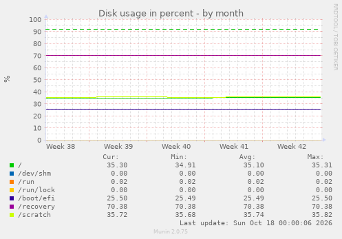 Disk usage in percent