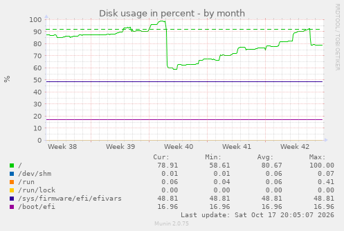 Disk usage in percent
